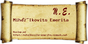 Mihálkovits Emerita névjegykártya